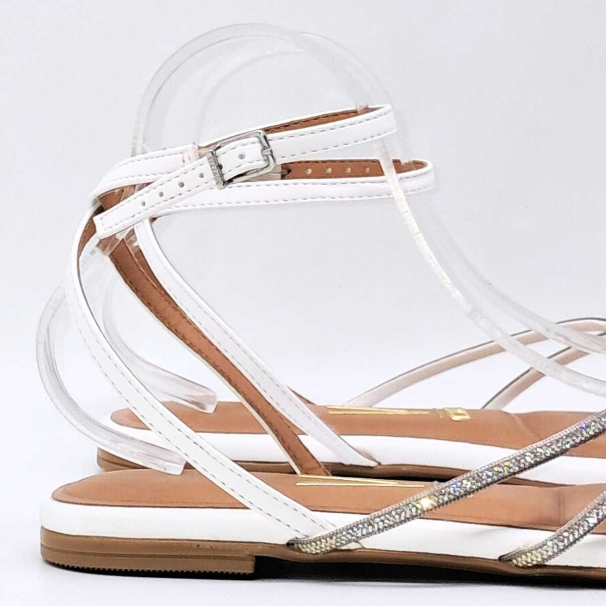 Sandália Rasteira Feminino 3 Tiras Vizzano 6513.107 Branco 6