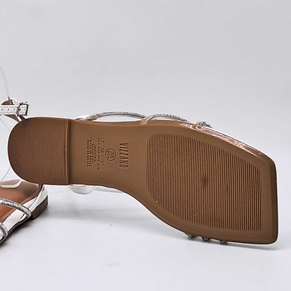 Sandália Rasteira Feminino 3 Tiras Vizzano 6513.107 Branco 7