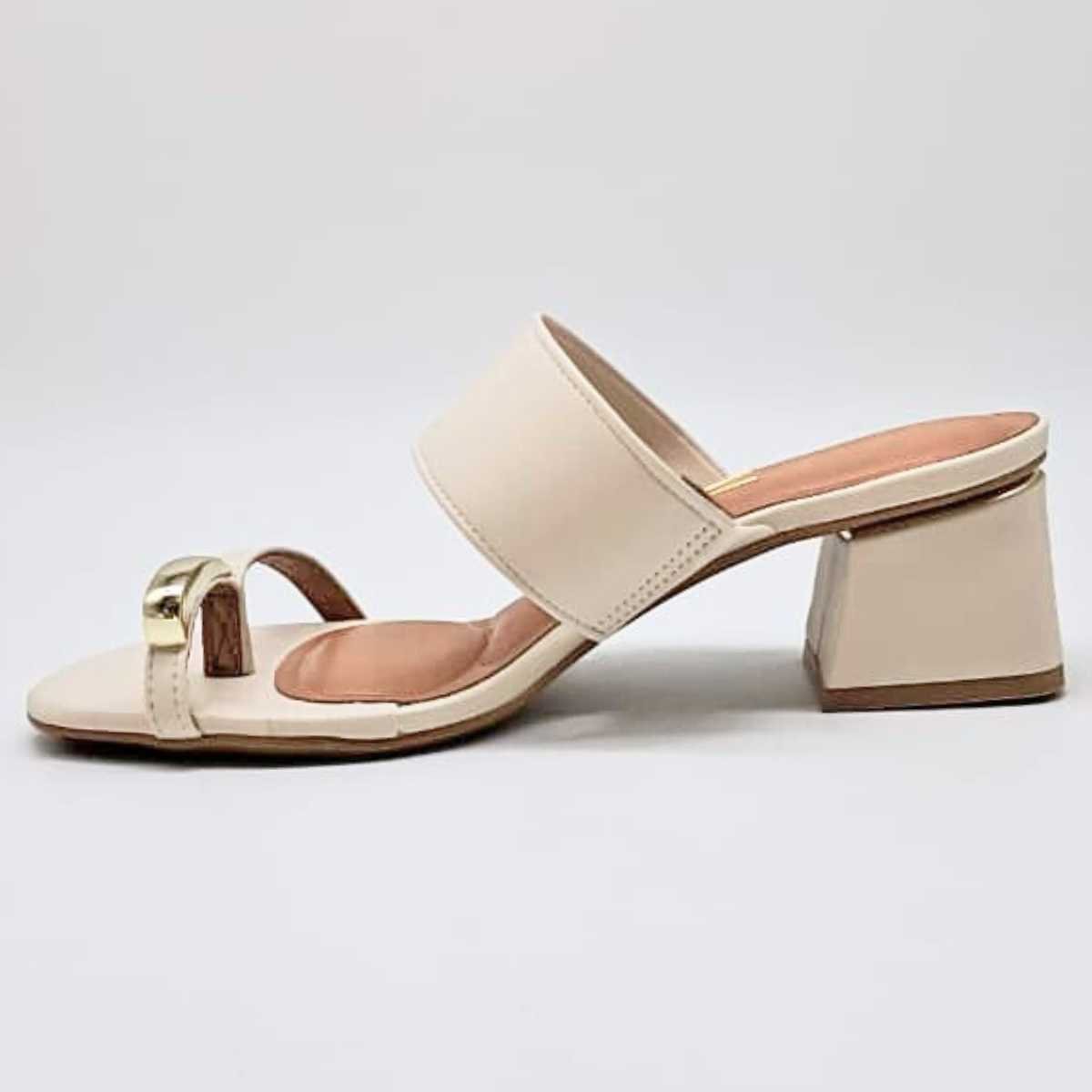 Tamanco Feminino Vizzano Sandália Salto Quadrado 6428.148 Branco 2