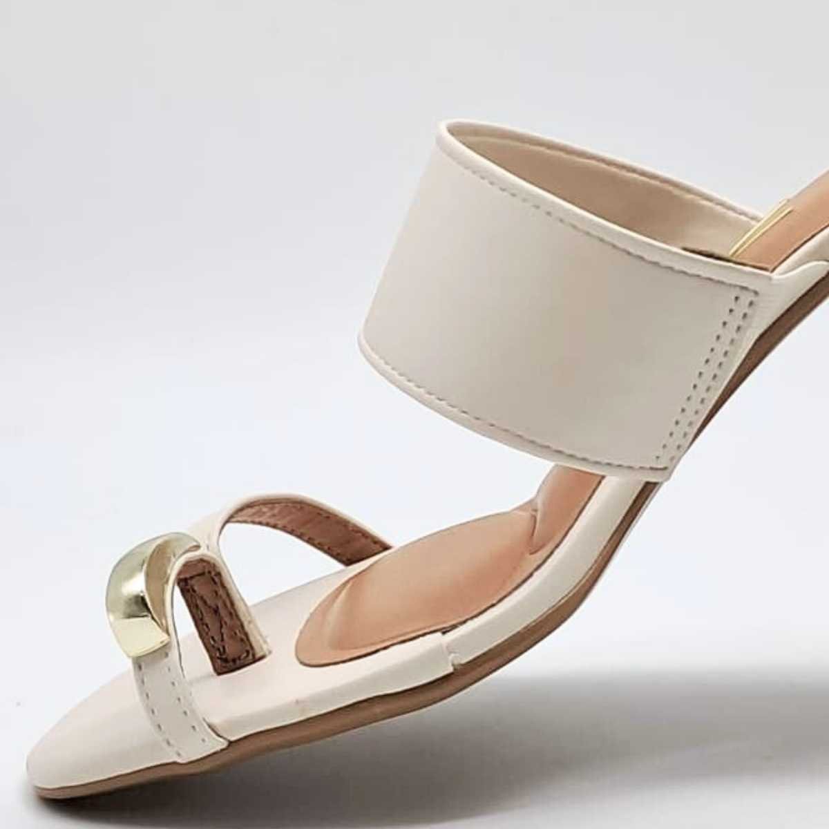 Tamanco Feminino Vizzano Sandália Salto Quadrado 6428.148 Branco 4