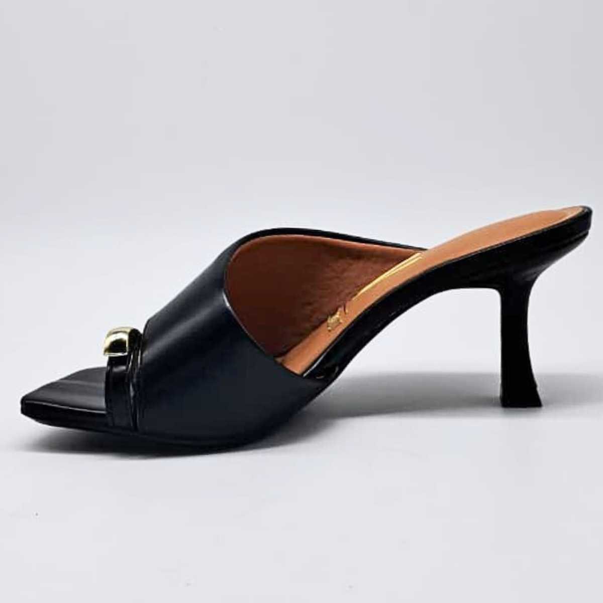Sandália Feminina Vizzano Tamanco Mule Salto Taça Elegante 6536.102 Preto 2