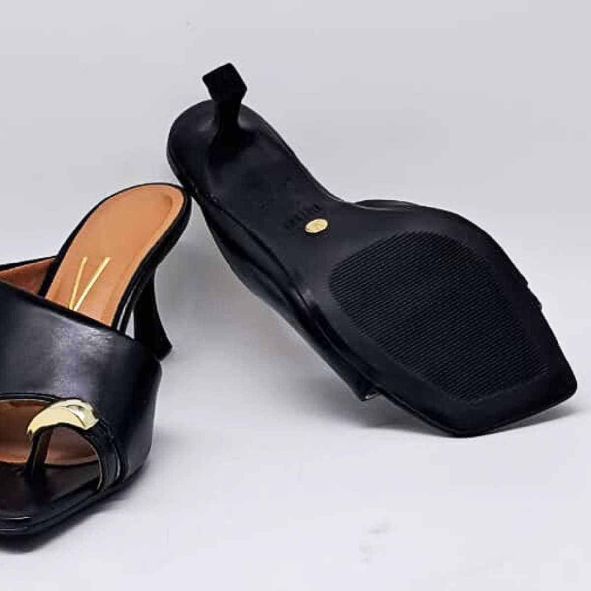 Sandália Feminina Vizzano Tamanco Mule Salto Taça Elegante 6536.102 Preto 6