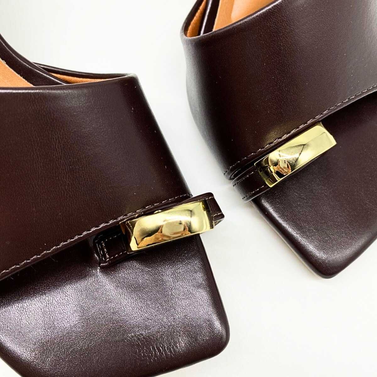 Sandália Feminina Vizzano Tamanco Mule Salto Taça Elegante 6536.102 Marrom 5