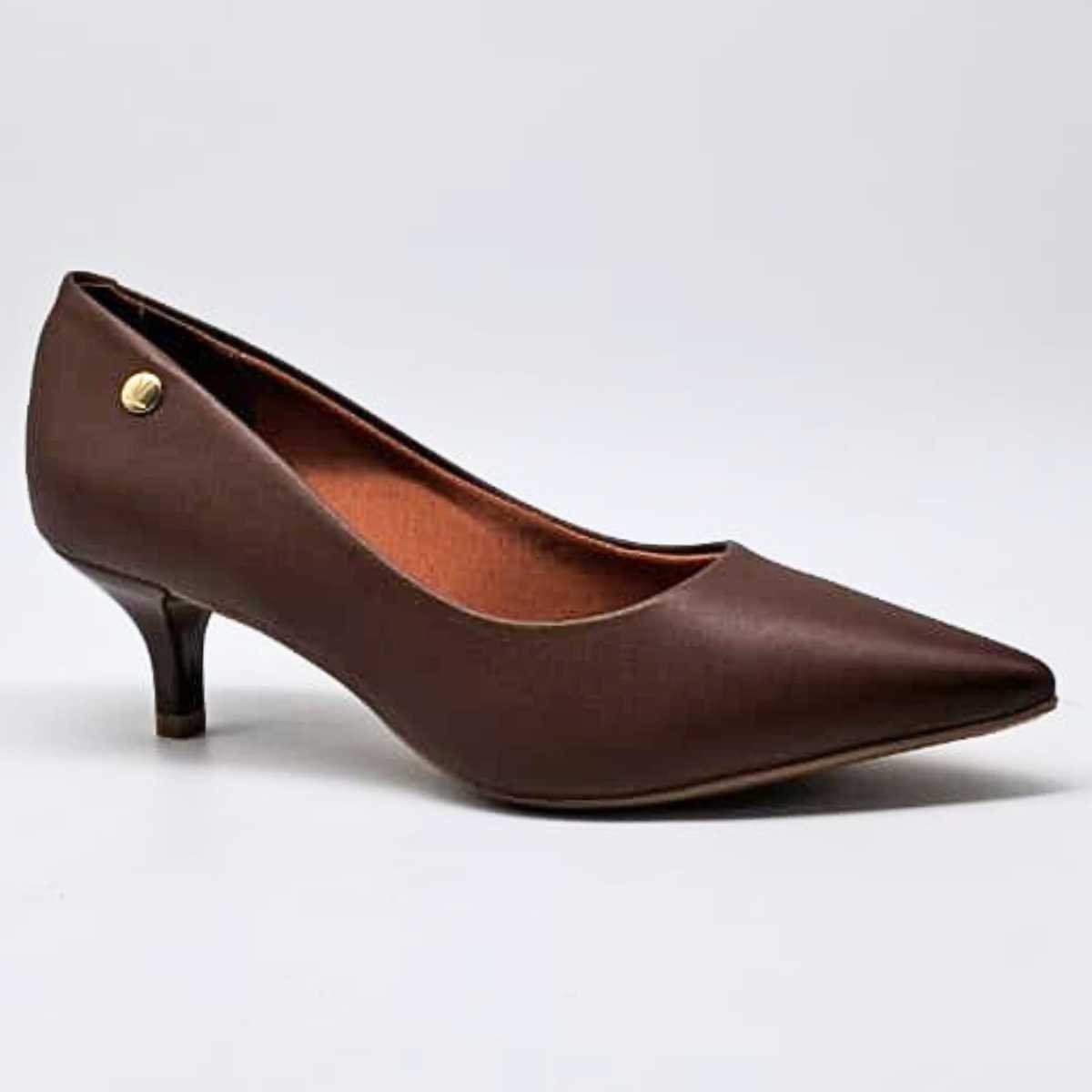 Sapato Feminino Vizzano Scarpin Bico Fino Estilo 1122.828 Marrom 1