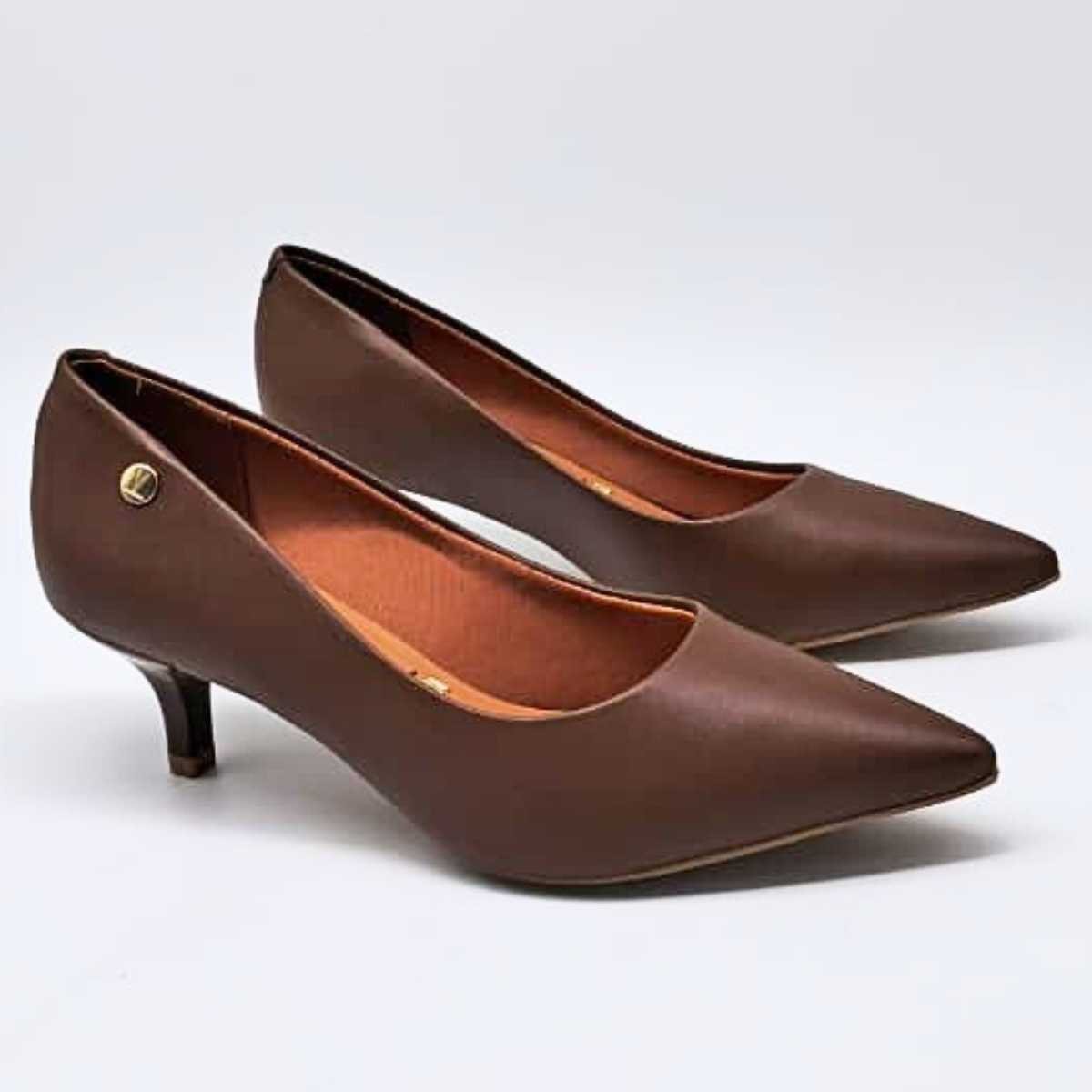 Sapato Feminino Vizzano Scarpin Bico Fino Estilo 1122.828 Marrom 4