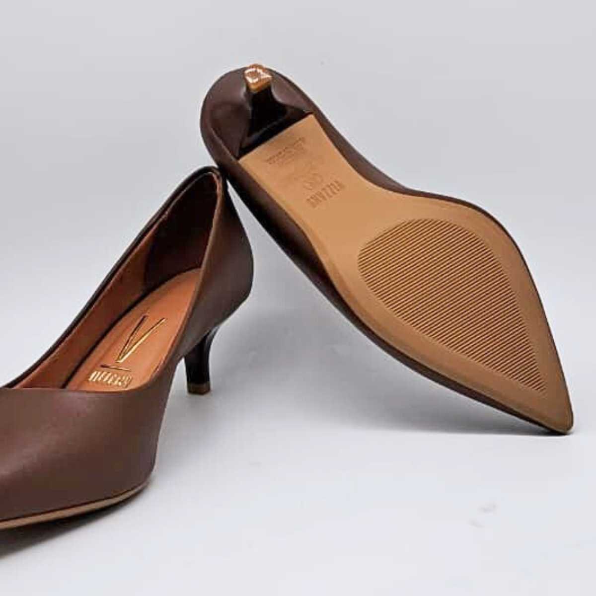 Sapato Feminino Vizzano Scarpin Bico Fino Estilo 1122.828 Marrom 5