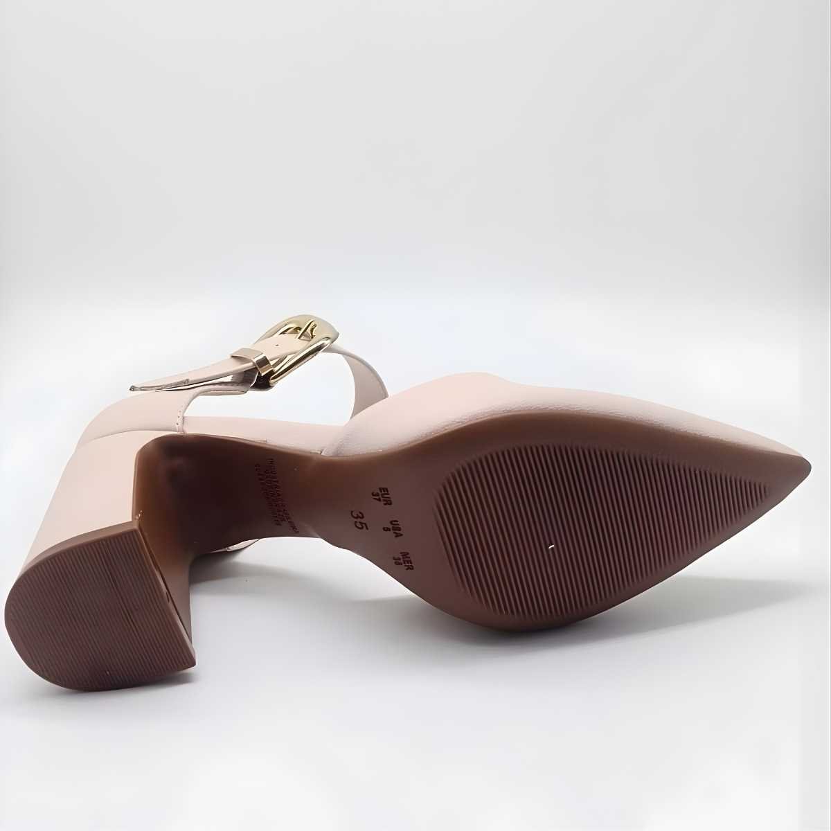 Sapato Bebecê Scarpin Feminino Fivela Conforto T7021-217 Bege 6