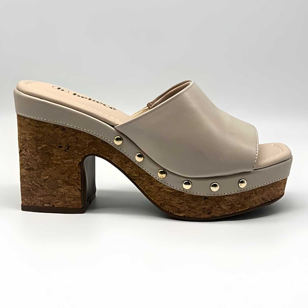 Sandália Feminina Bebecê Tamanco Estilo Conforto T5110-122 Bege 2