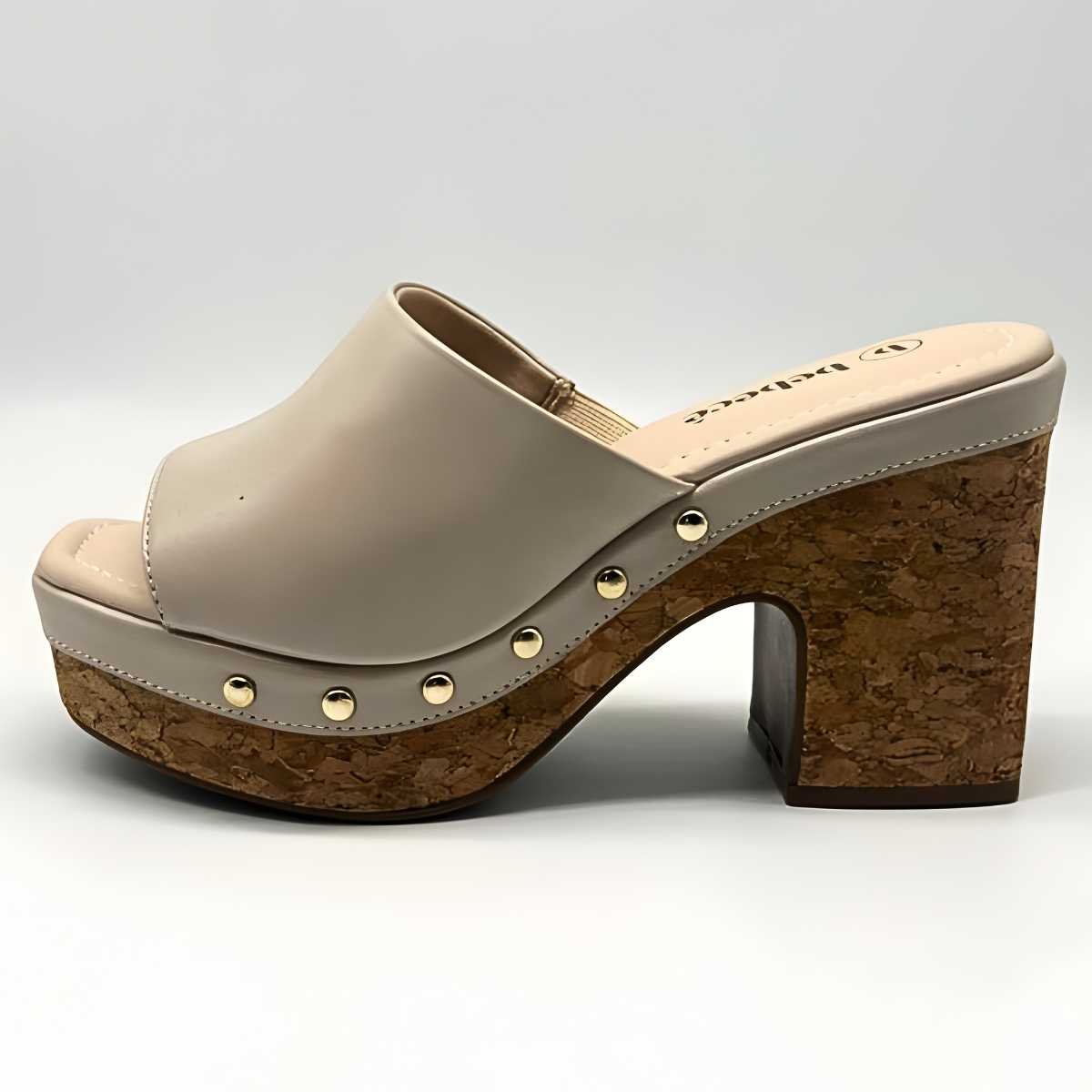 Sandália Feminina Bebecê Tamanco Estilo Conforto T5110-122 Bege 3