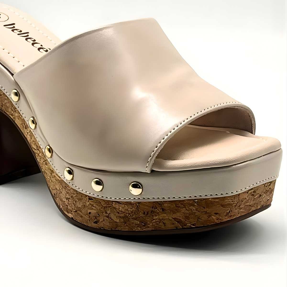 Sandália Feminina Bebecê Tamanco Estilo Conforto T5110-122 Bege 4