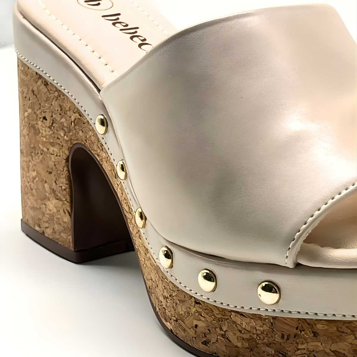 Sandália Feminina Bebecê Tamanco Estilo Conforto T5110-122 Bege 5