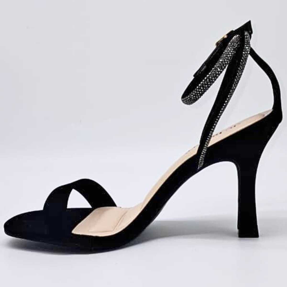 Sandália Feminina Bebecê Salto Alto Estilo Brilho T7539-463 Preto 2