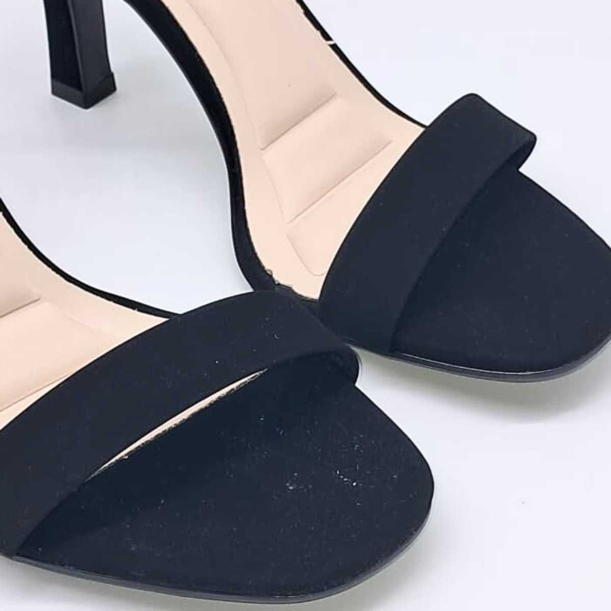 Sandália Feminina Bebecê Salto Alto Estilo Brilho T7539-463 Preto 6