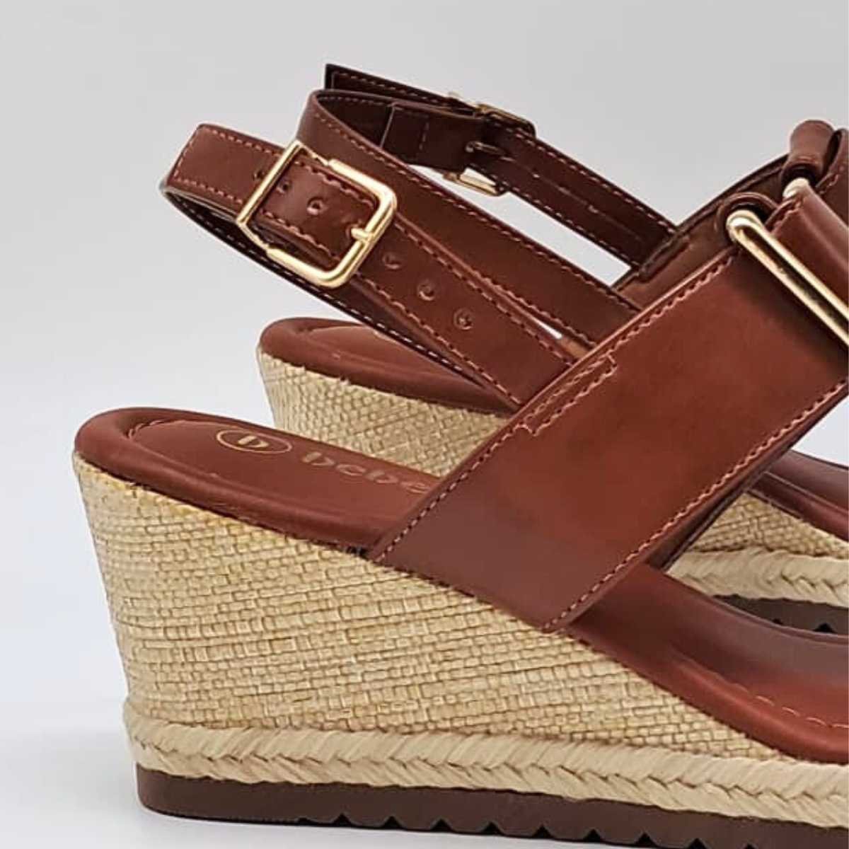 Sandália Feminina Bebecê Salto Anabela Confy Leve T5828-182 Marrom 8