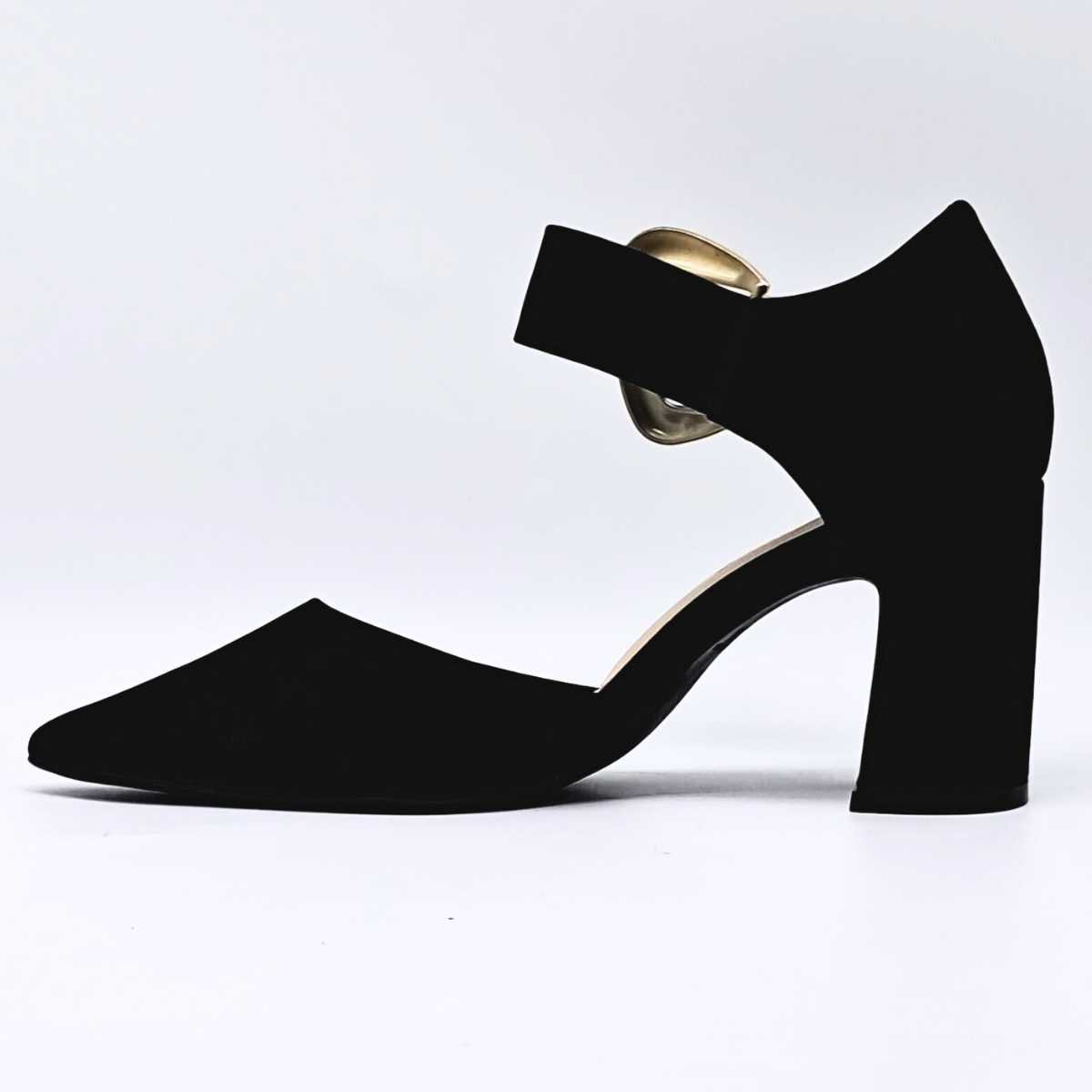 Sapato Scarpin Fivela Salto Quadrado Bebecê T7011.217 Preto 3