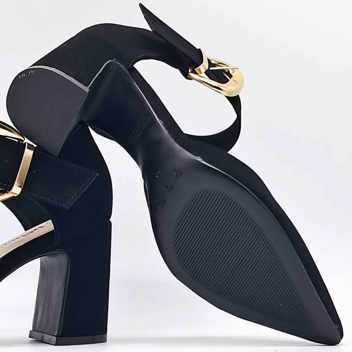 Sapato Scarpin Fivela Salto Quadrado Bebecê T7011.217 Preto 8