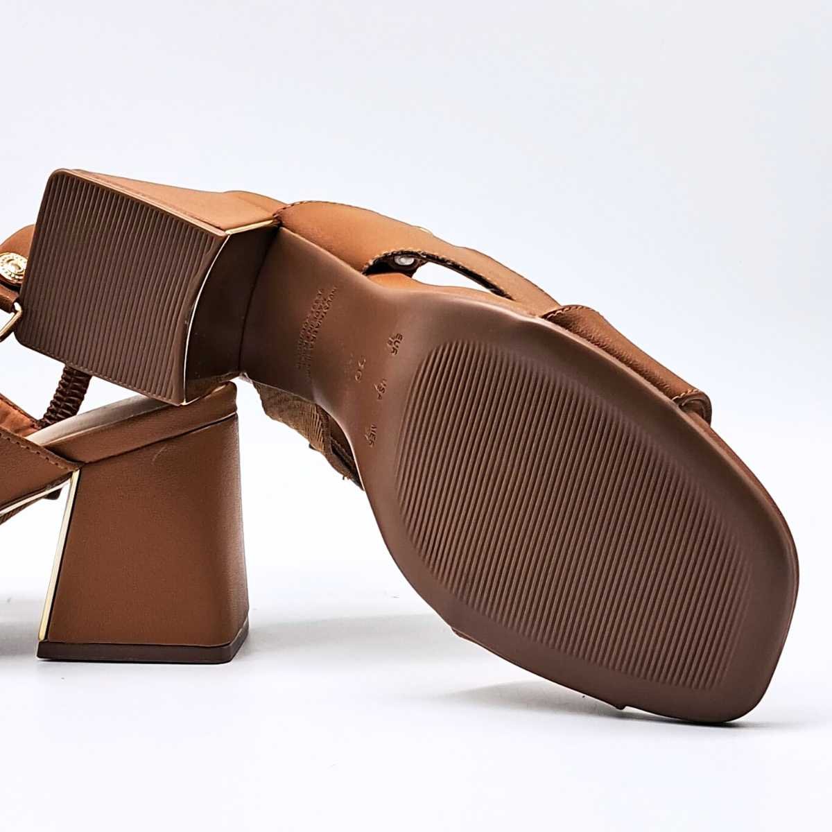 Sandália Feminina Bebecê Salto Médio Estilo Confy T6099-102 Marrom 8