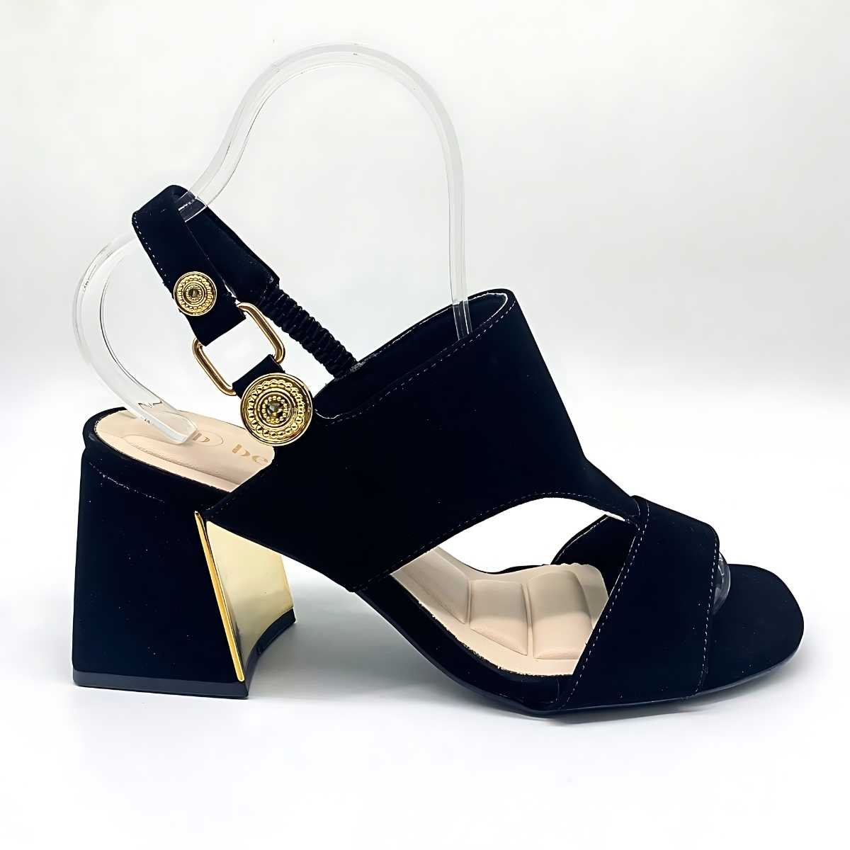 Sandália Feminina Bebecê Salto Médio Estilo Confy T6099-102 Preto 2