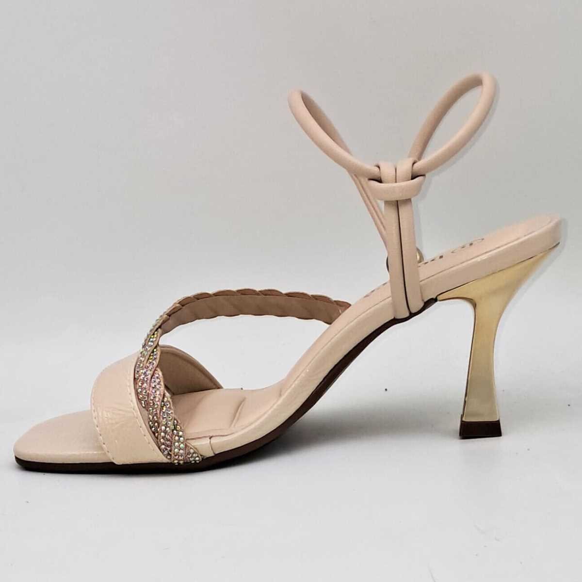 Sandália Feminina Bebecê Salto Elegante Estilosa T7559-643 Bege 2