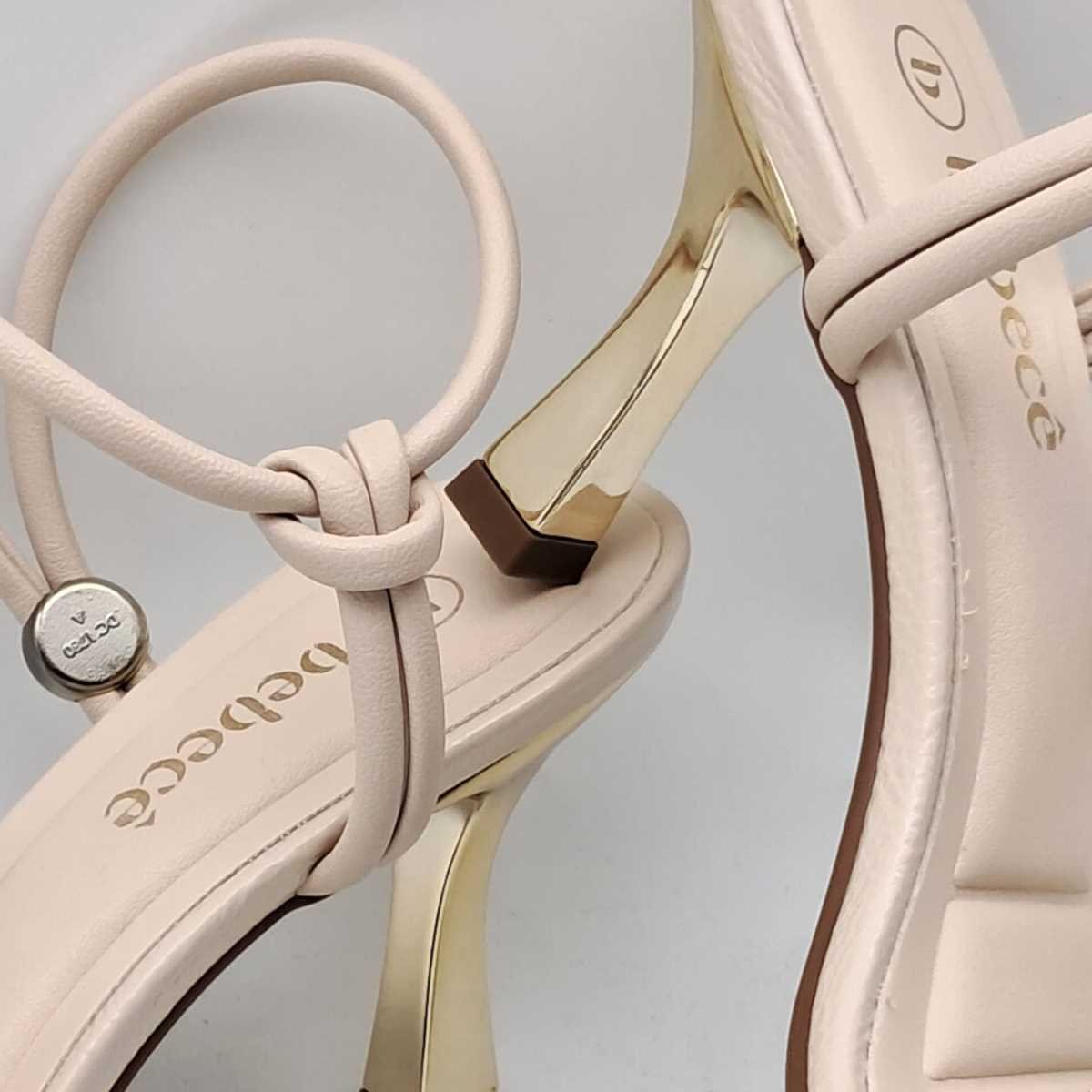 Sandália Feminina Bebecê Salto Elegante Estilosa T7559-643 Bege 4