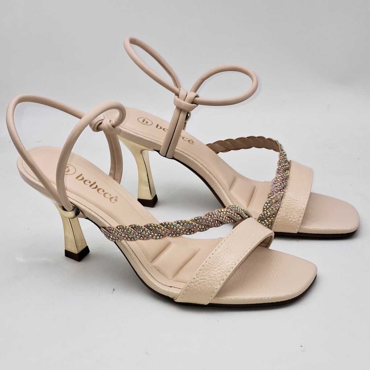Sandália Feminina Bebecê Salto Elegante Estilosa T7559-643 Bege 6