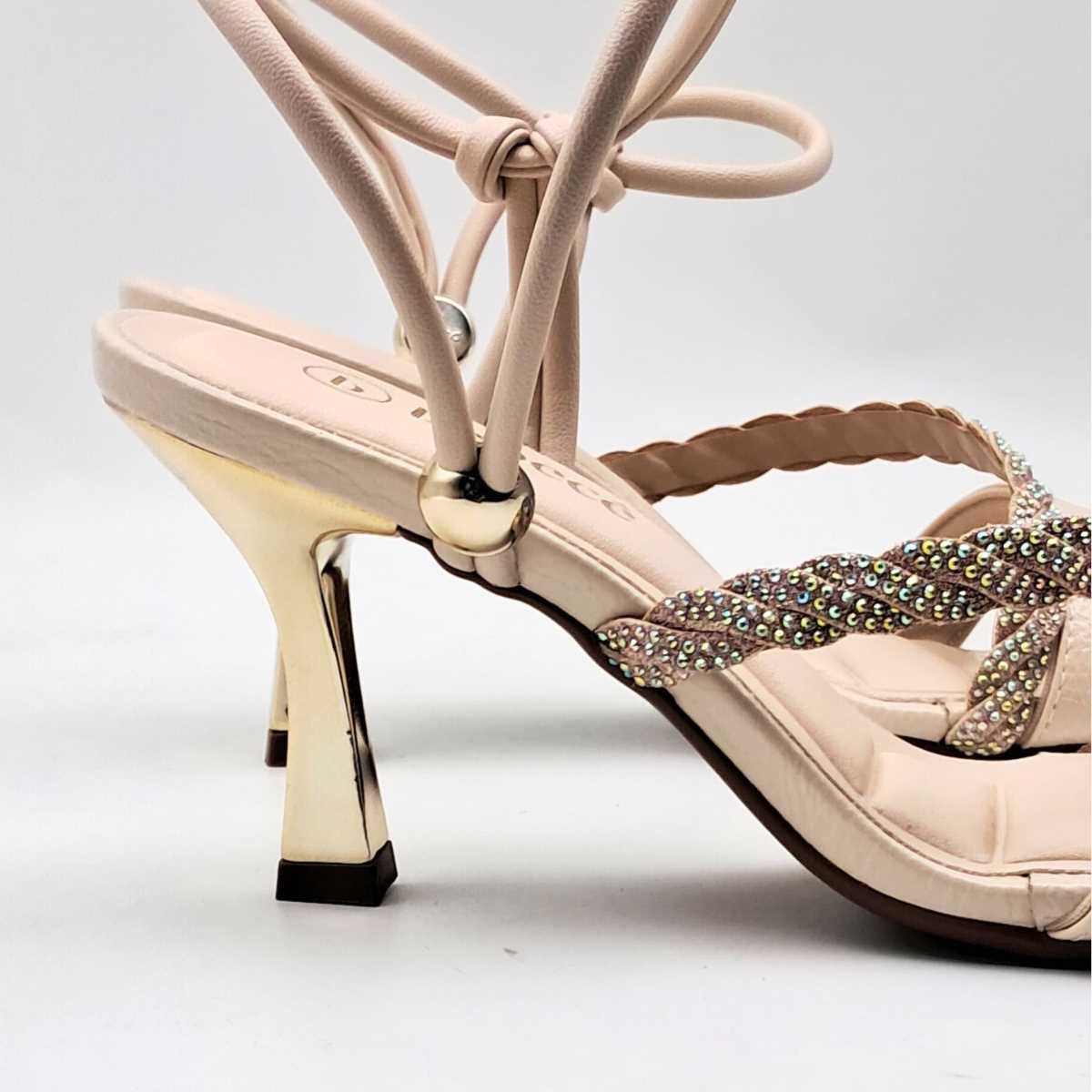 Sandália Feminina Bebecê Salto Elegante Estilosa T7559-643 Bege 7