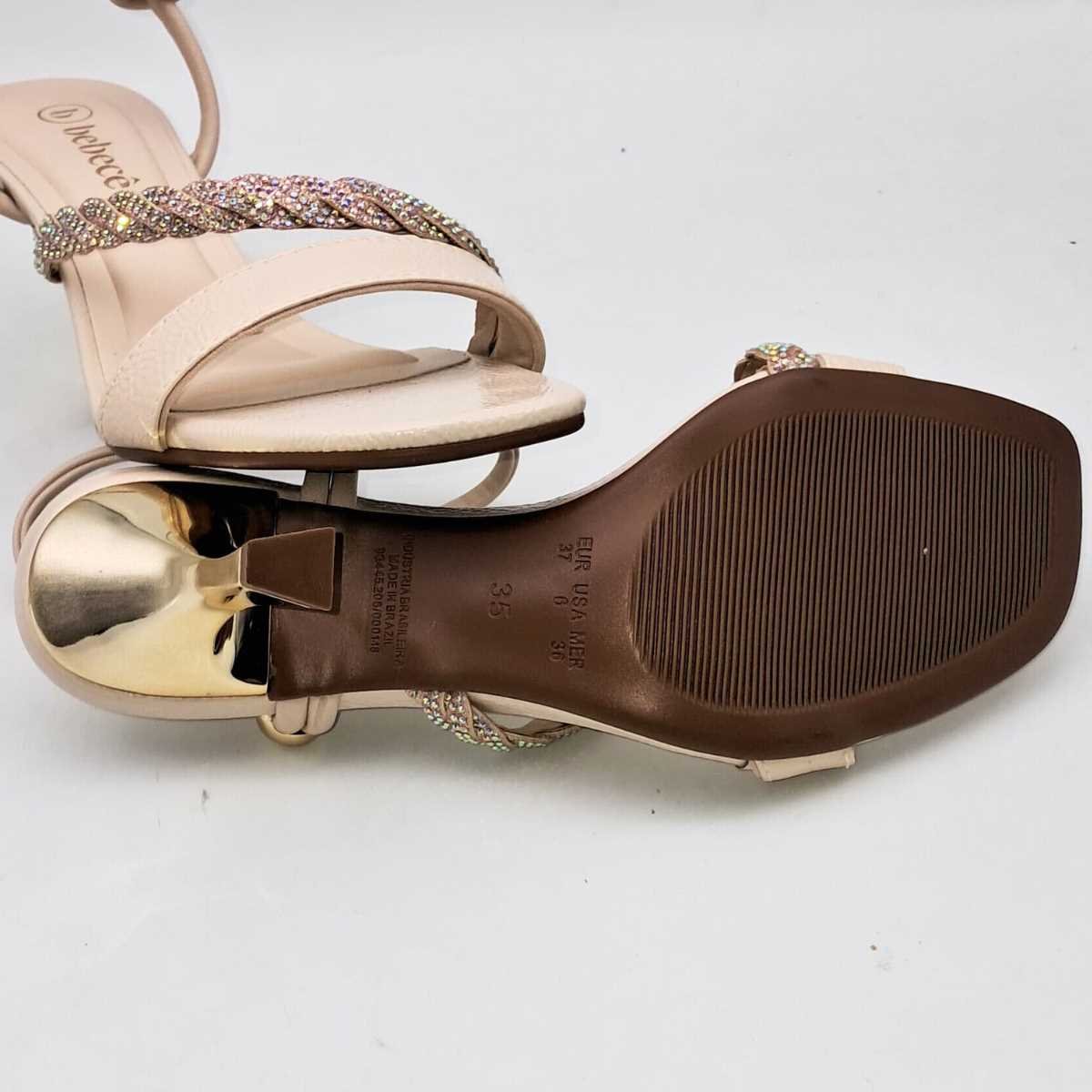 Sandália Feminina Bebecê Salto Elegante Estilosa T7559-643 Bege 8