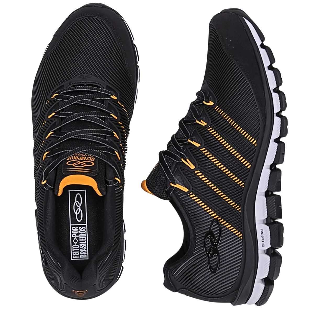 Tênis Olympikus Dynamic Masculino Esportivo Treino Caminhada Estilo Conforto 43298343 Preto/Laranja 5