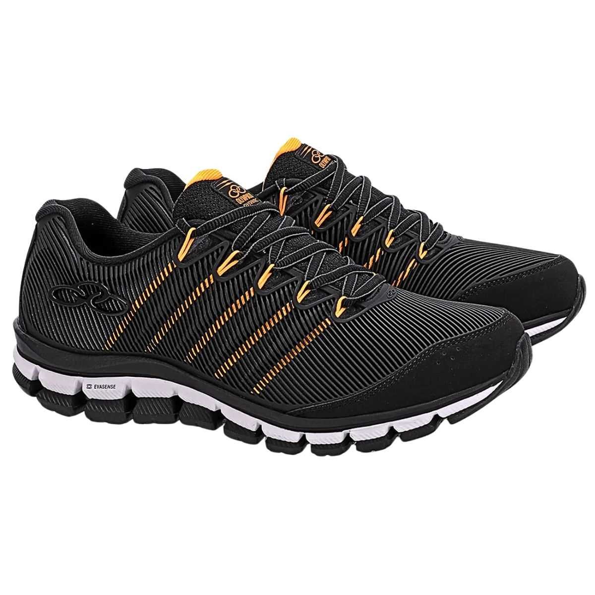 Tênis Olympikus Dynamic Masculino Esportivo Treino Caminhada Estilo Conforto 43298343 Preto/Laranja 3