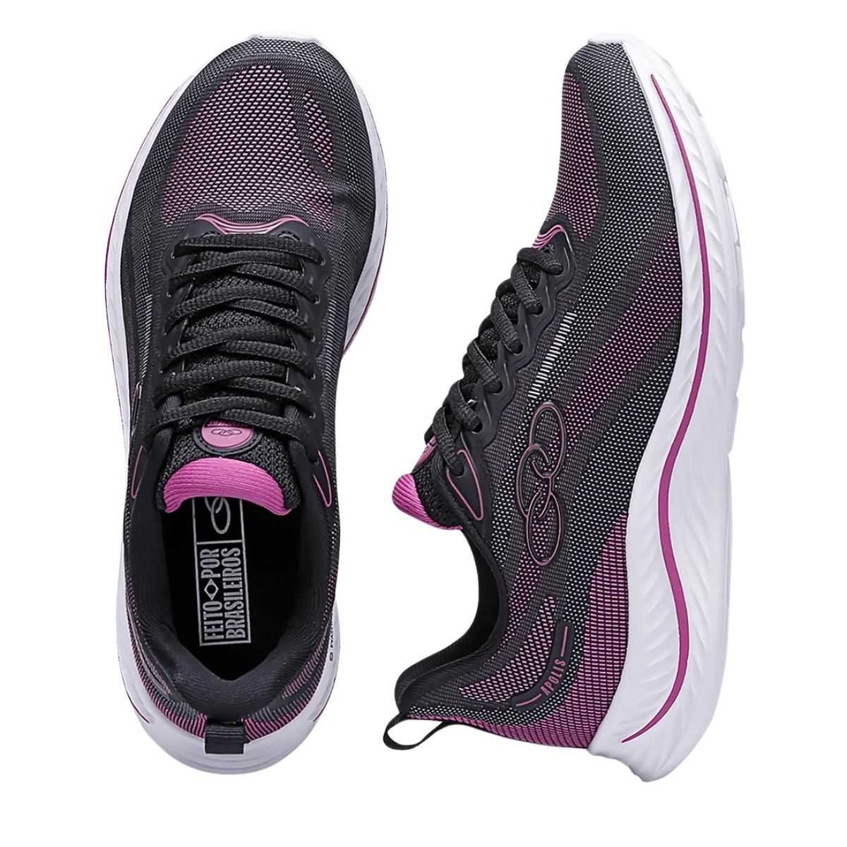 Tênis Feminino Olympikus Apolis Esportivo Leve 43616206 Preto/Rosa 5