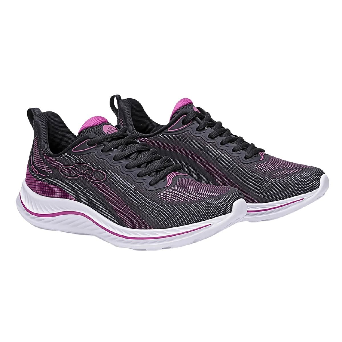 Tênis Feminino Olympikus Apolis Esportivo Leve 43616206 Preto/Rosa 2