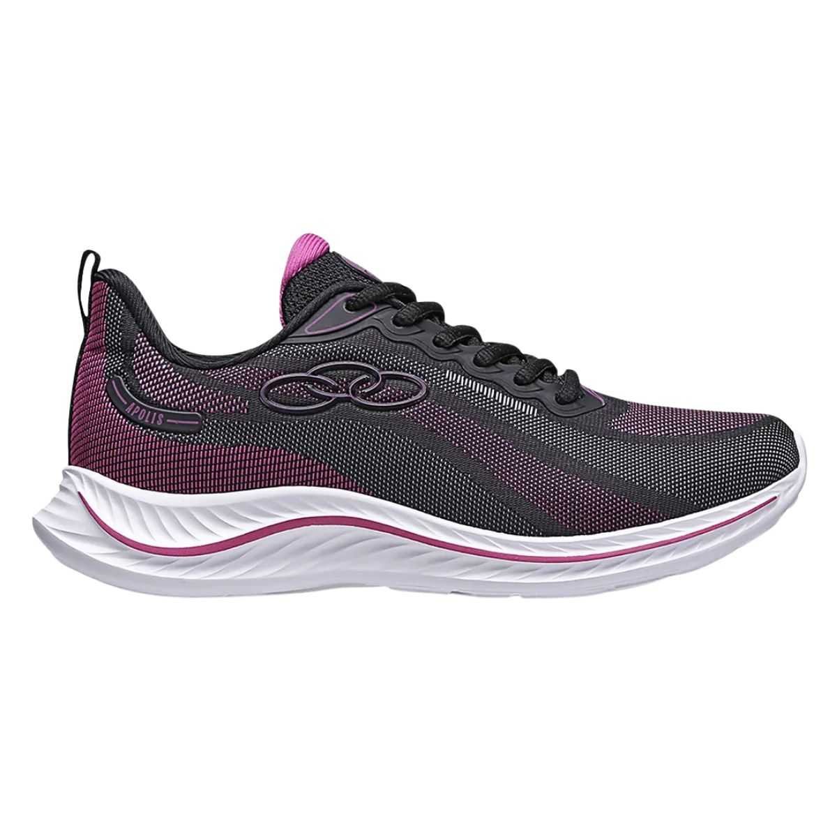Tênis Feminino Olympikus Apolis Esportivo Leve 43616206 Preto/Rosa 3