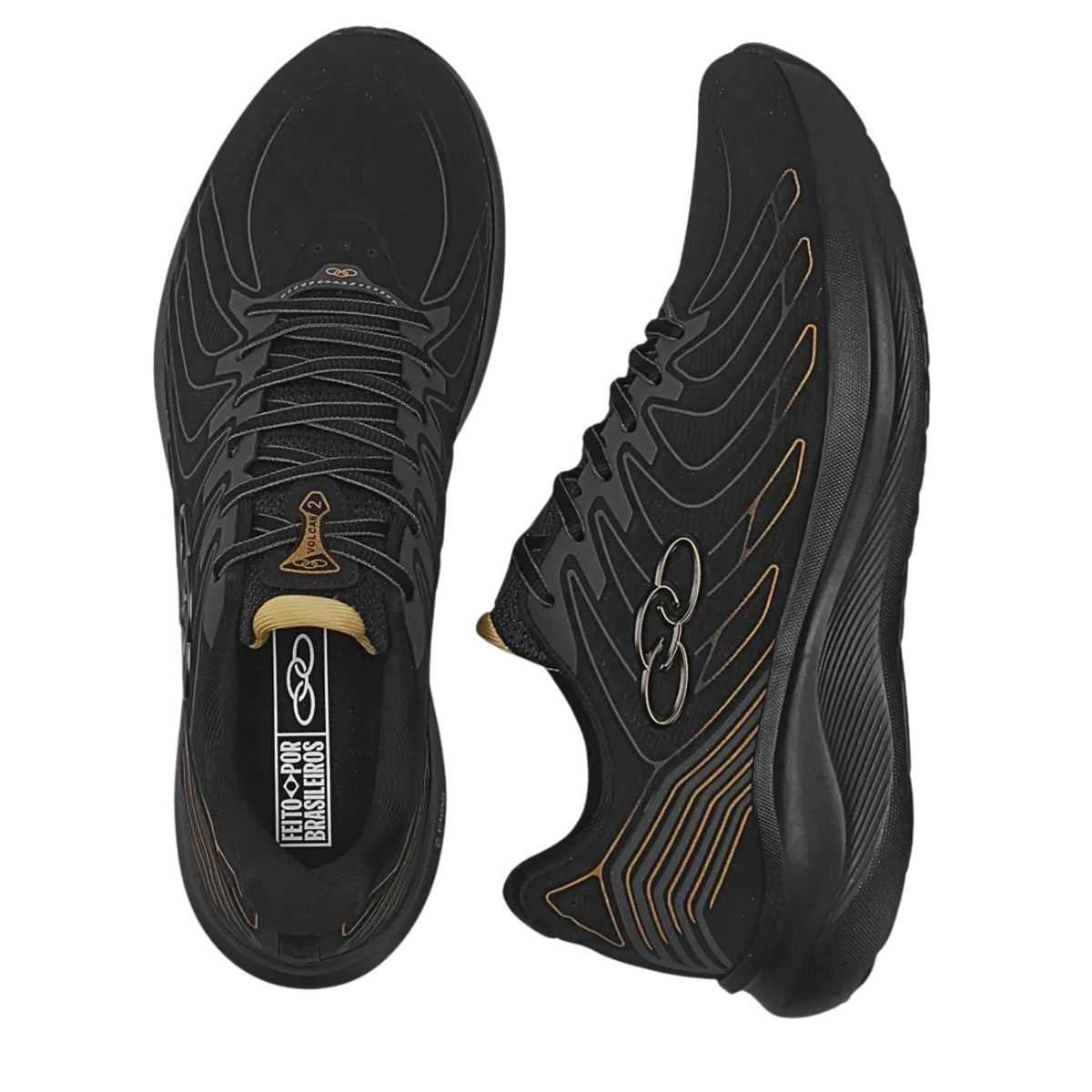 Tênis Masculino Olympikus Volcan 2 Treino Conforto 43538342 Preto/Dourado 4