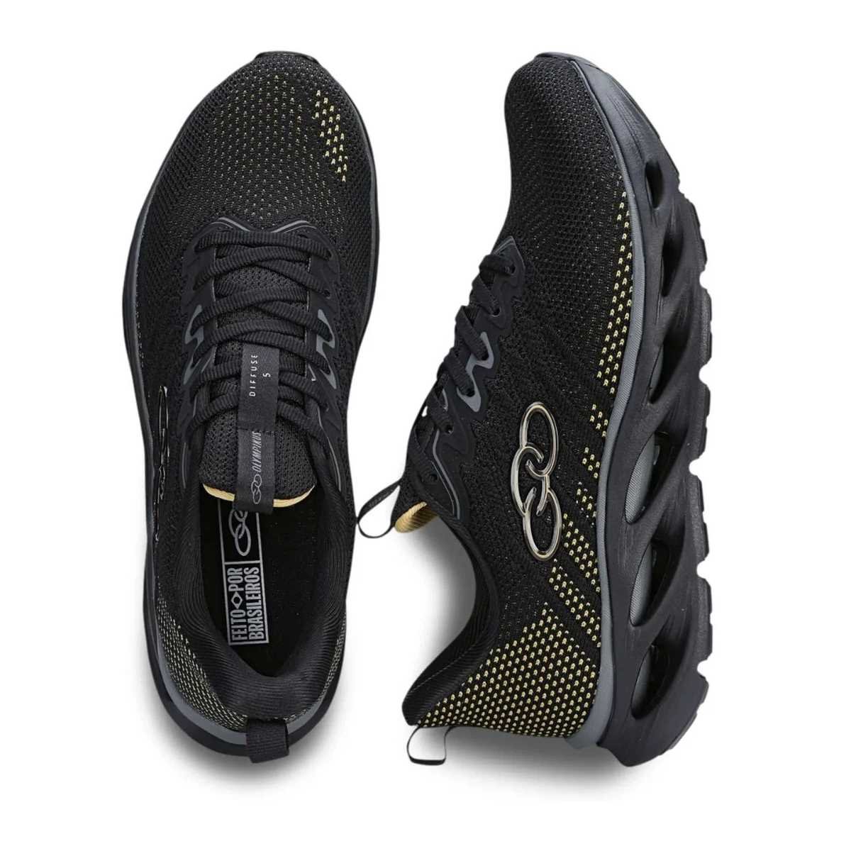 Tênis Olympikus Running Diffuse 5 43733260 Preto/Dourado 2