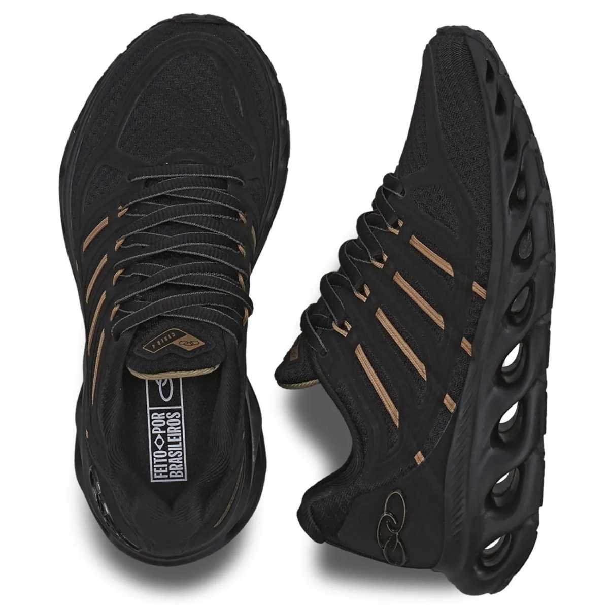 Tênis Infantil Olympikus Cyber 4 Menino Menina 43357305 Preto/Dourado 3