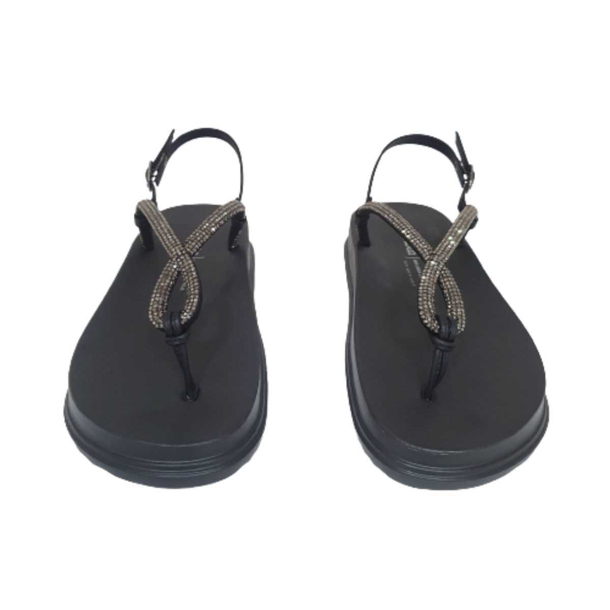 Sandália Feminina Dakota Papete Strass Conforto Estilo Y6241 Preto 3