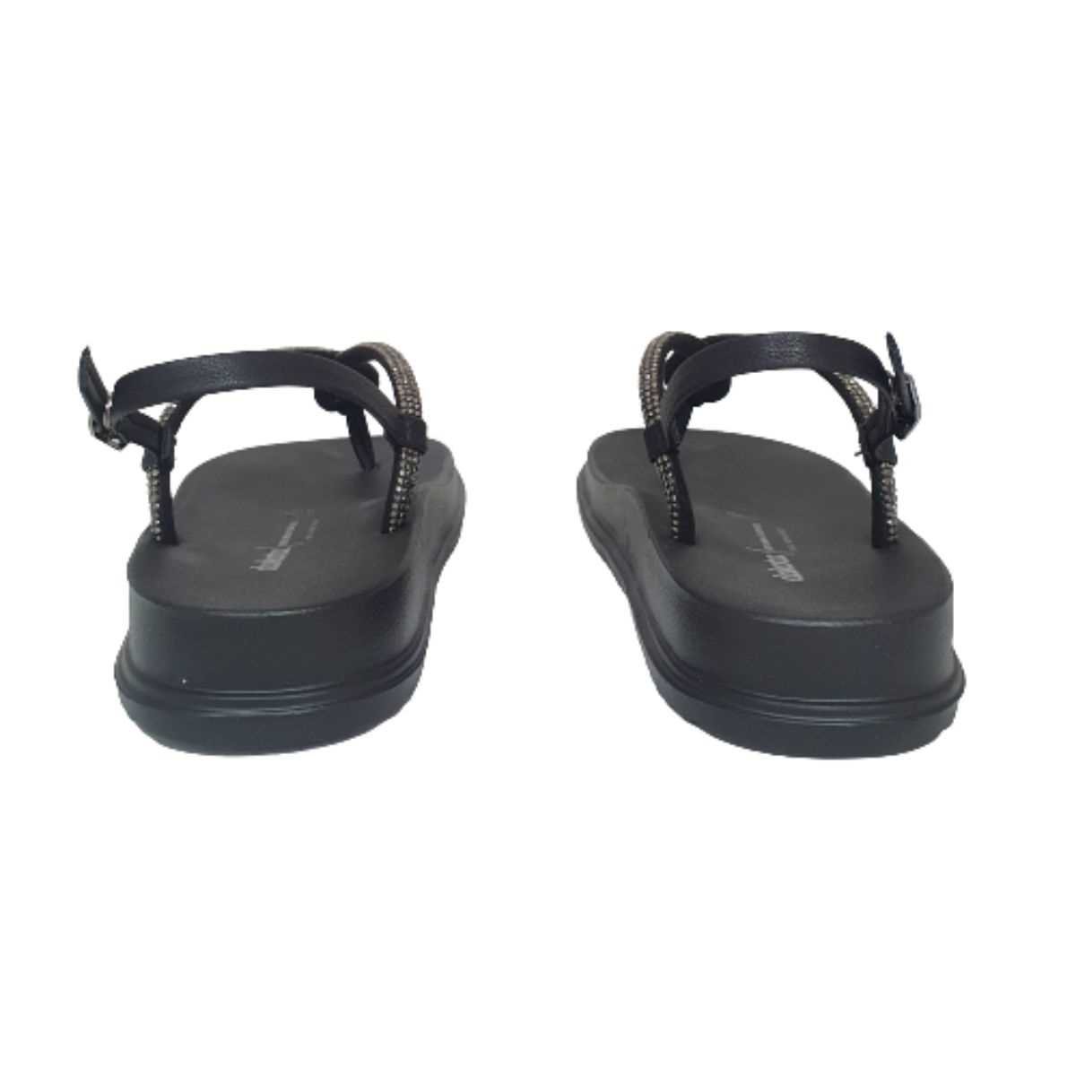 Sandália Feminina Dakota Papete Strass Conforto Estilo Y6241 Preto 4