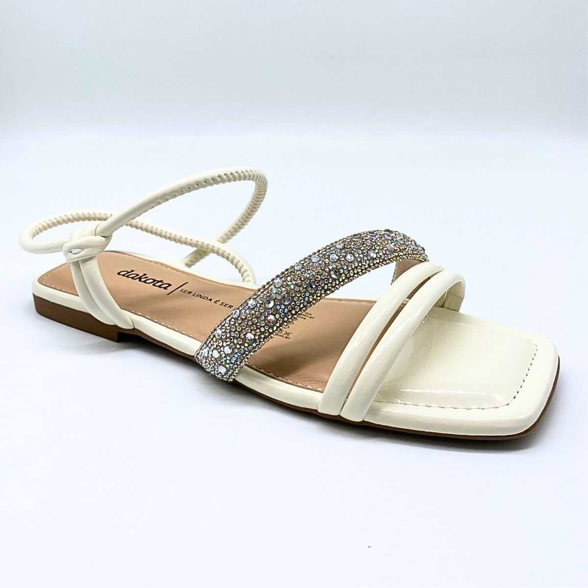 Sandália Feminina Dakota Rasteirinha Estilo Conforto Y7622 Branco 3