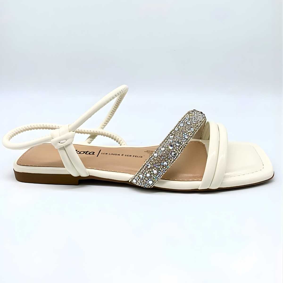 Sandália Feminina Dakota Rasteirinha Estilo Conforto Y7622 Branco 5