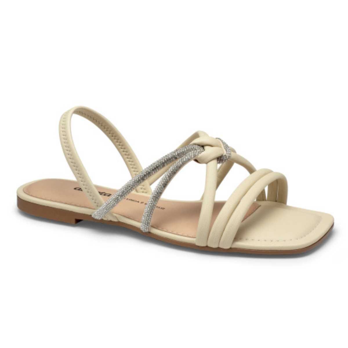 Sandália Rasteira Dakota Tira Com Strass Y8403