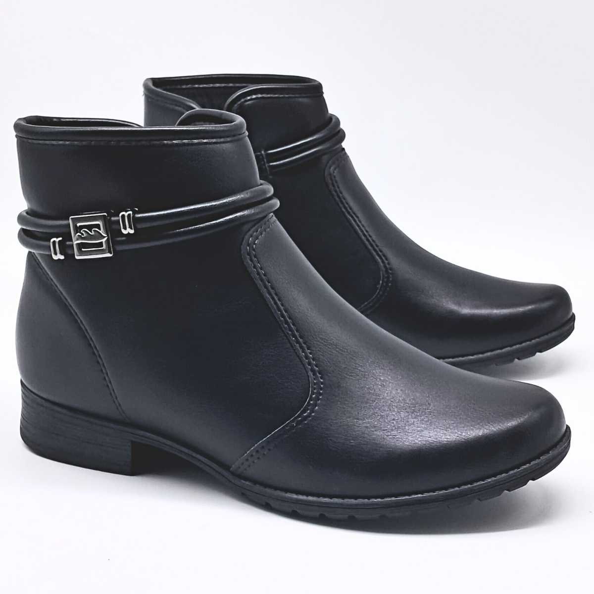Bota Feminino Cano Curto Entrelaçada Dakota Da923 Preto 4