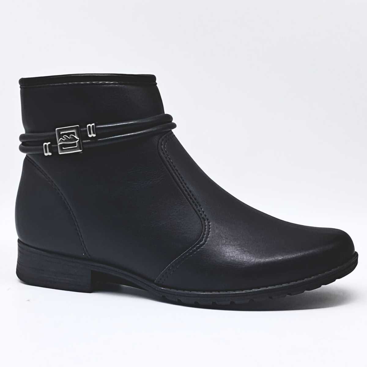 Bota Feminino Cano Curto Entrelaçada Dakota Da923 Preto 2
