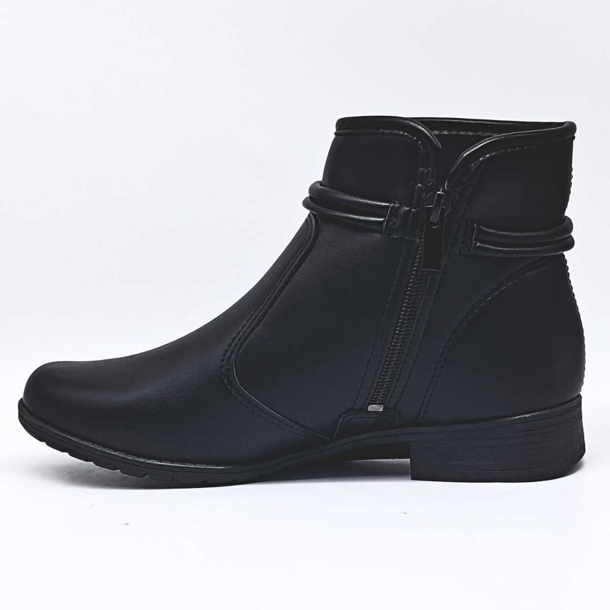 Bota Feminino Cano Curto Entrelaçada Dakota Da923 Preto 3