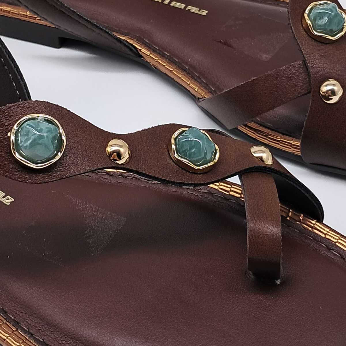 Sandália Feminina Dakota Rasteirinha Pedras Estilosa Y9381 Marrom 5