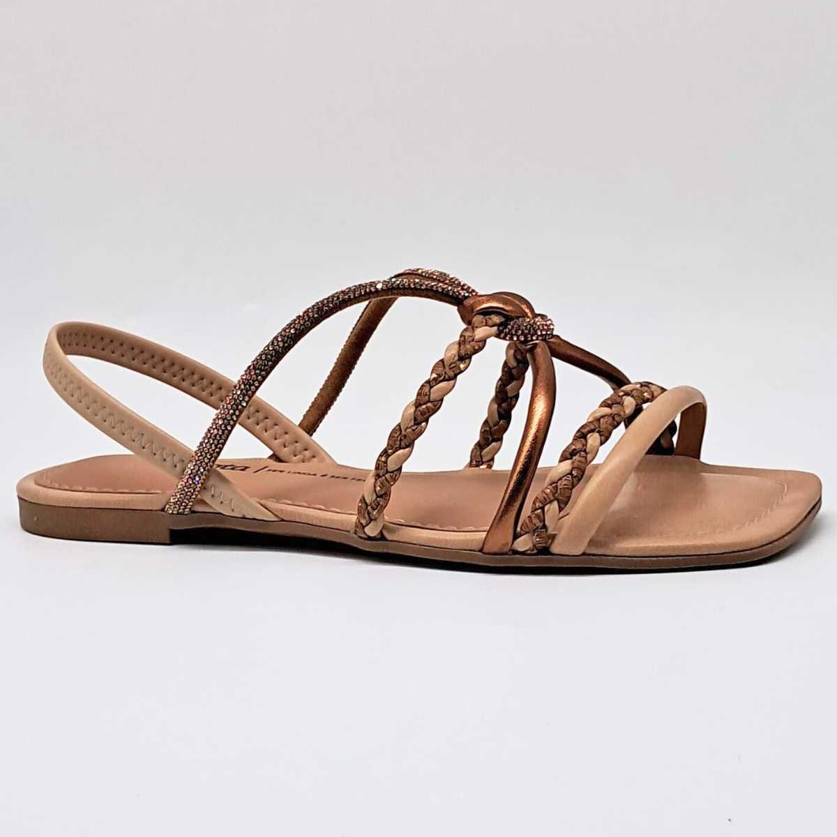 Sandália Feminina Dakota Rasteirinha Strass Leve Y9601