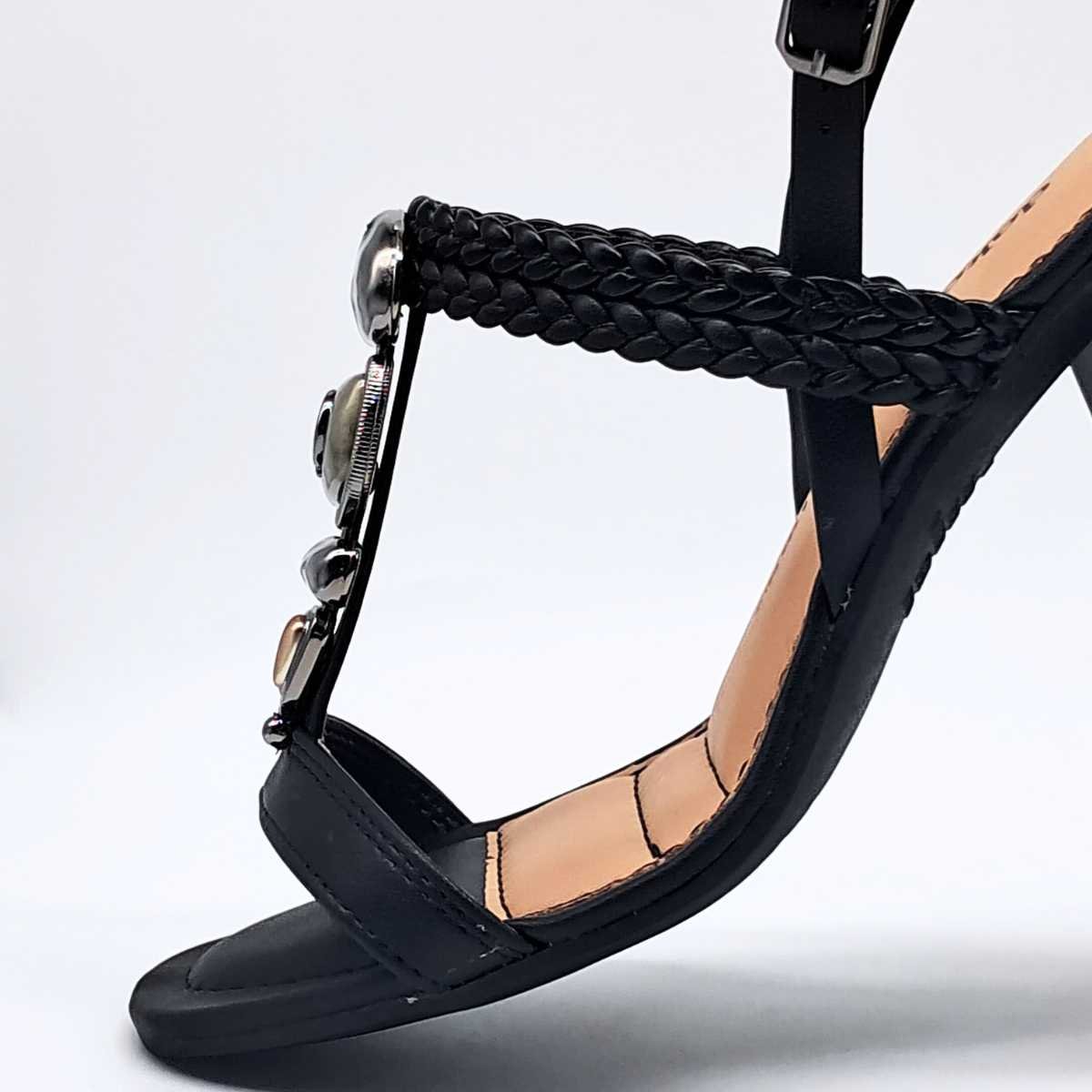 Sandália Feminina Dakota Salto Baixo Pedraria Dakota Y9981 Preto 6