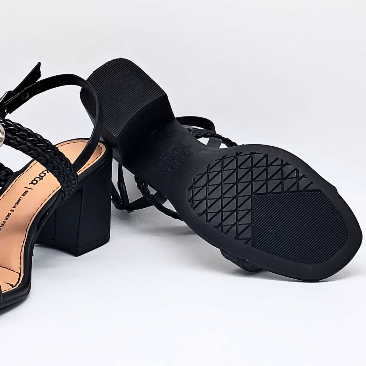 Sandália Feminina Dakota Salto Baixo Pedraria Dakota Y9981 Preto 8