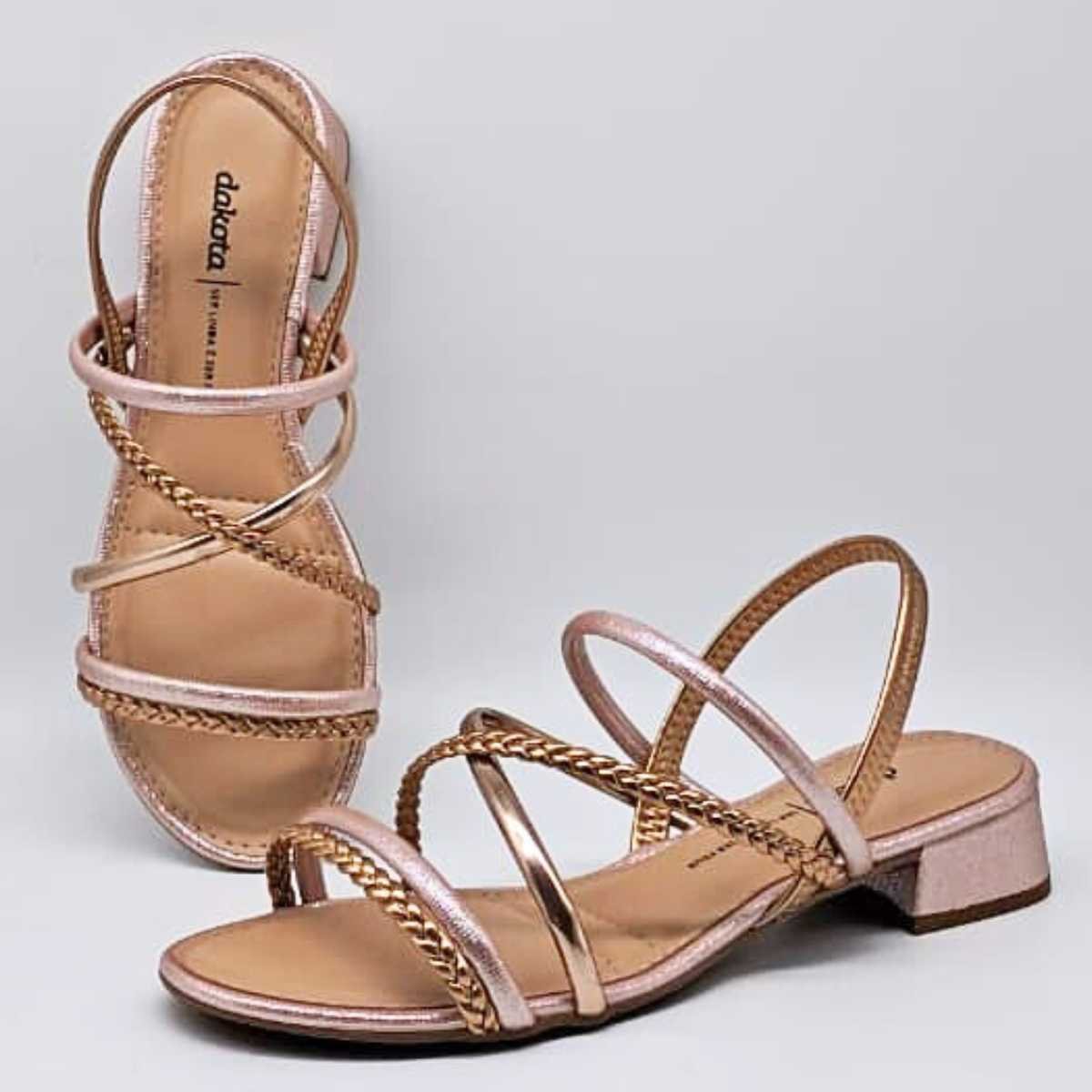 Sandália Feminina Dakota Salto Baixo Estilo Conforto Y9342 Rosa 3