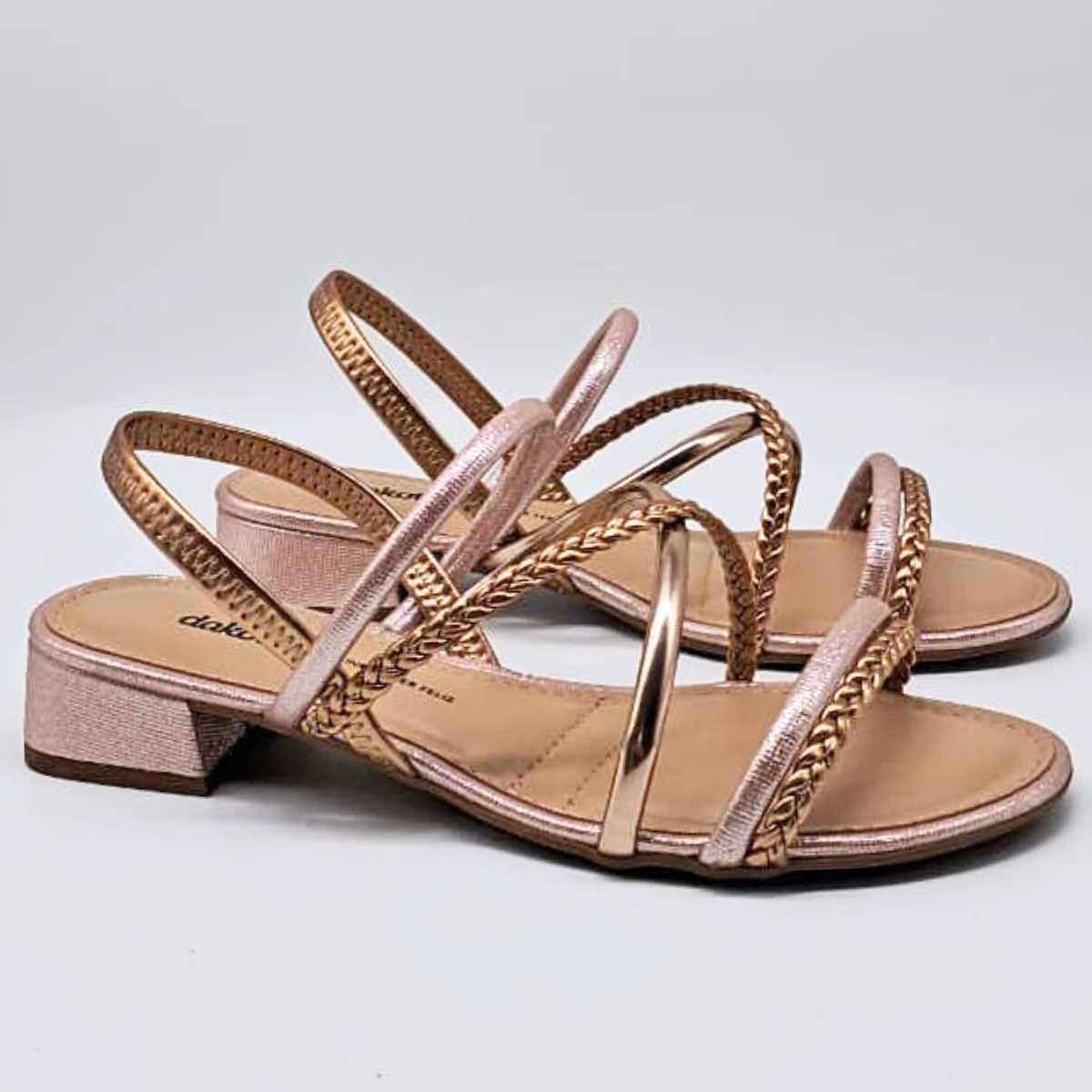 Sandália Feminina Dakota Salto Baixo Estilo Conforto Y9342 Rosa 4