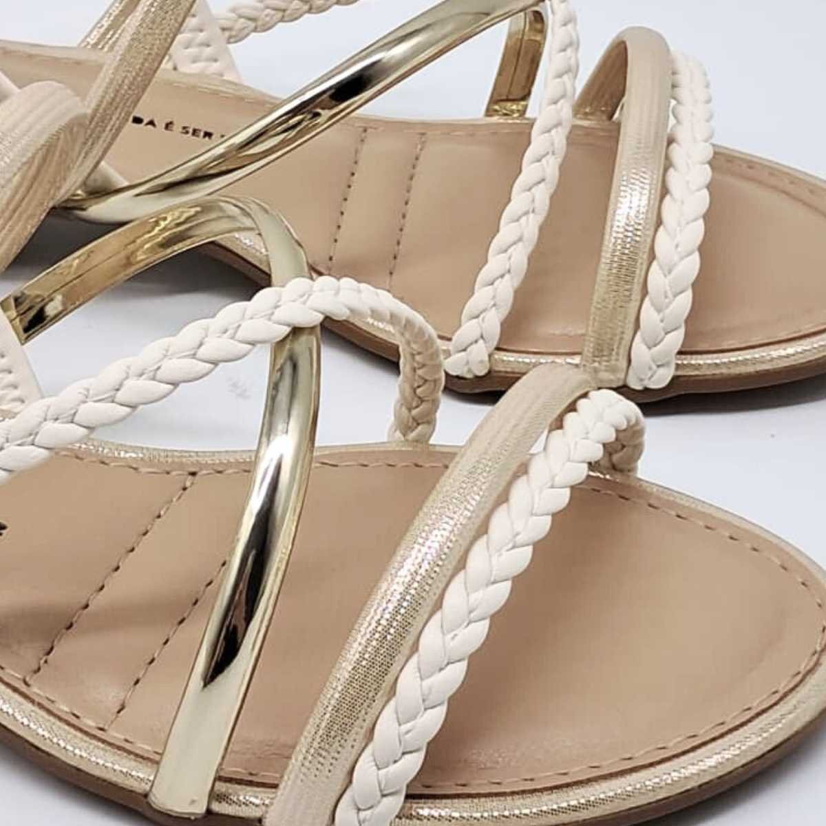 Sandália Feminina Dakota Salto Baixo Estilo Conforto Y9342 Dourado 5